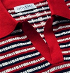 Odyssee - Murphy Slim-Fit Striped Crocheted Cotton Polo Shirt - Red