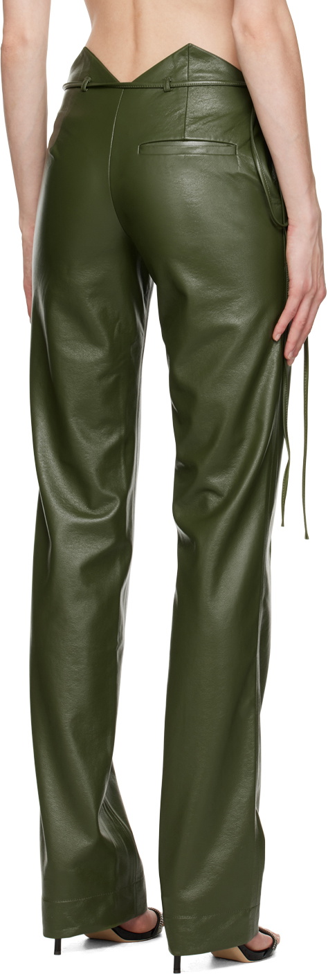 FAUX LEATHER TROUSERS - Green