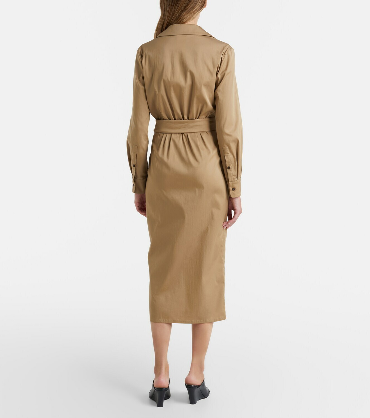 Max Mara Beta cotton-blend satin wrap dress