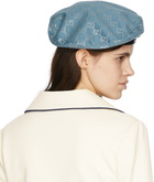 Gucci Blue Lamé GG Beret
