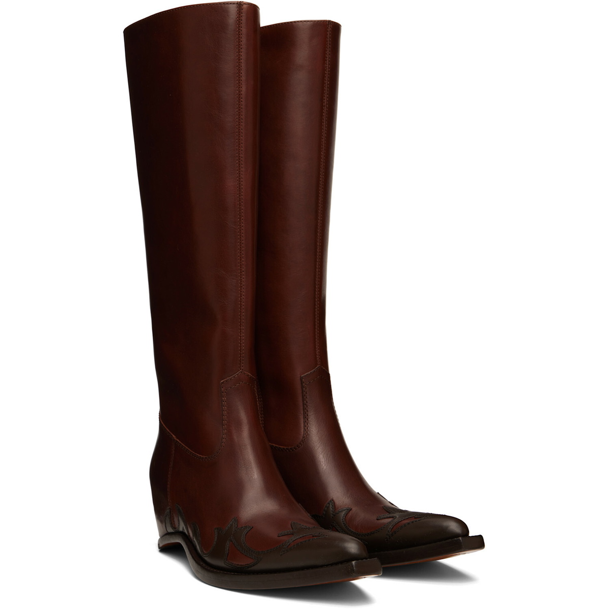 Maison Margiela Tan Heel-Less Western Knee Boots