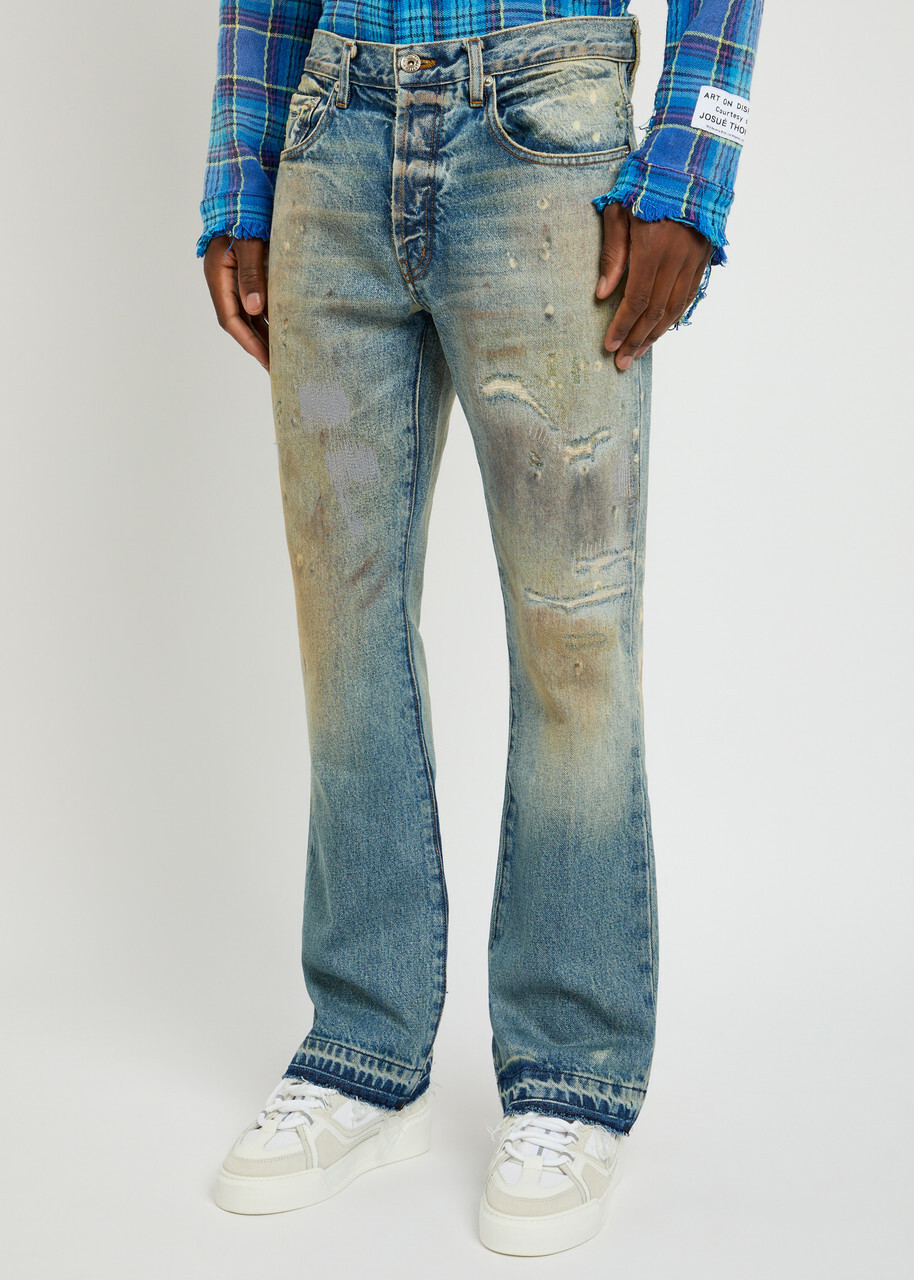 Gallery Dept. Greased 646 Flared-leg Jeans Indigo