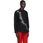 Alexander McQueen Black Embroidered Denim Shirt