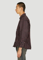 Crease Effect Check Shirt in Black