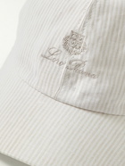 Loro Piana - Logo-Embroidered Striped Linen Baseball Cap - Neutrals