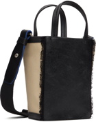 ADER error Beige & Black Frayed Shoulder Bag