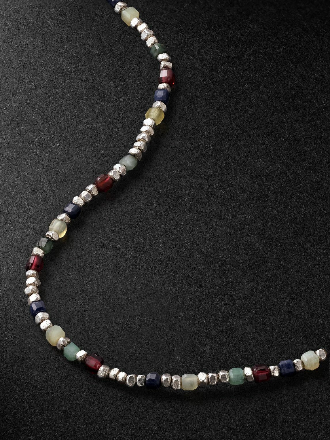 M. Cohen - Percep Convertible Sterling Silver Multi-Stone Beaded Necklace - Silver