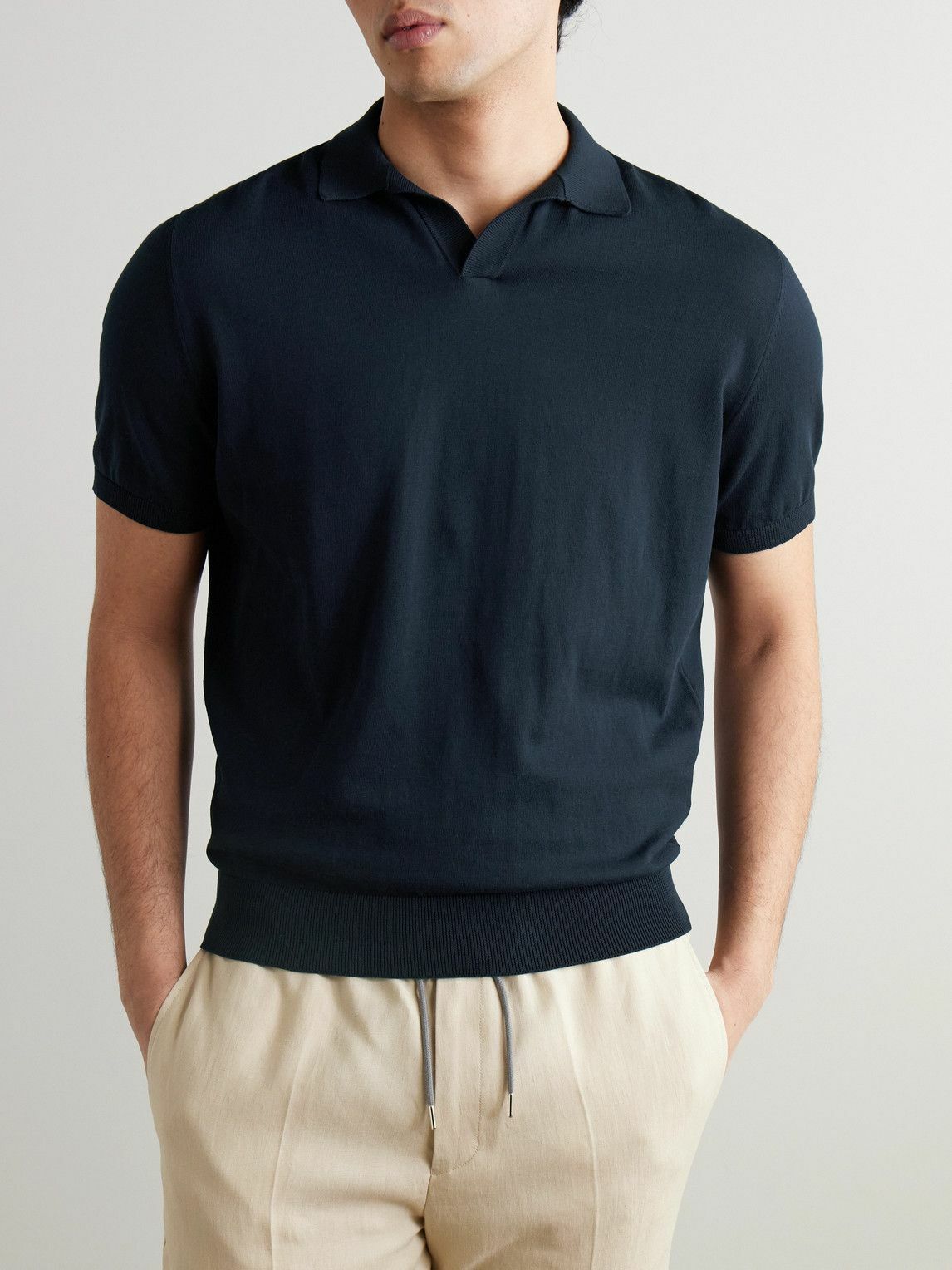 Rubinacci - Positano Cotton Polo Shirt - Blue