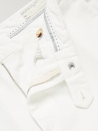Brunello Cucinelli - Slim-Fit Cotton-Gabardine Trousers - White