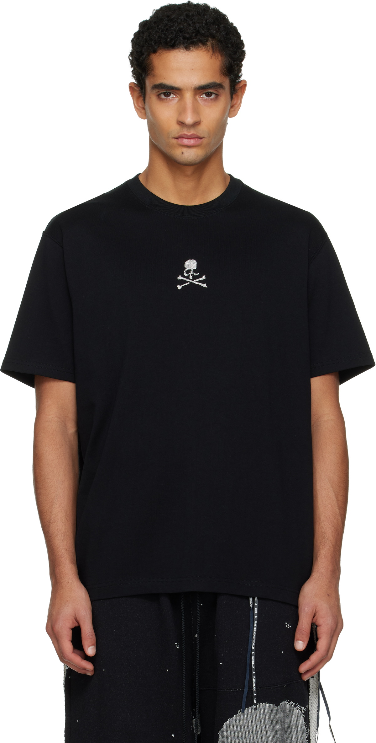 mastermind JAPAN Black Fred Perry Edition All-Over Skull Polo