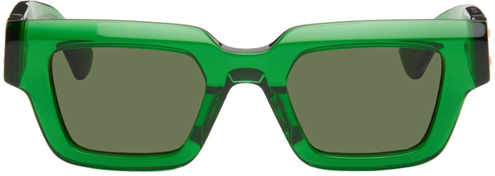 Photo: Bottega Veneta Green Hinge Sunglasses