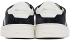 Santoni Navy & White Double Buckle Sneakers