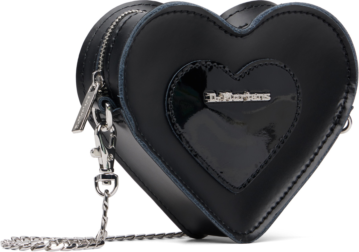 Dr. Martens Black Mini Heart Shaped Kiev & Patent Leather Bag