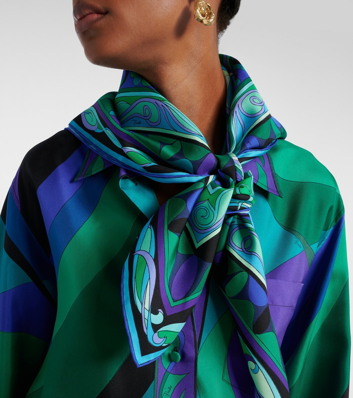 Pucci Printed silk twill scarf