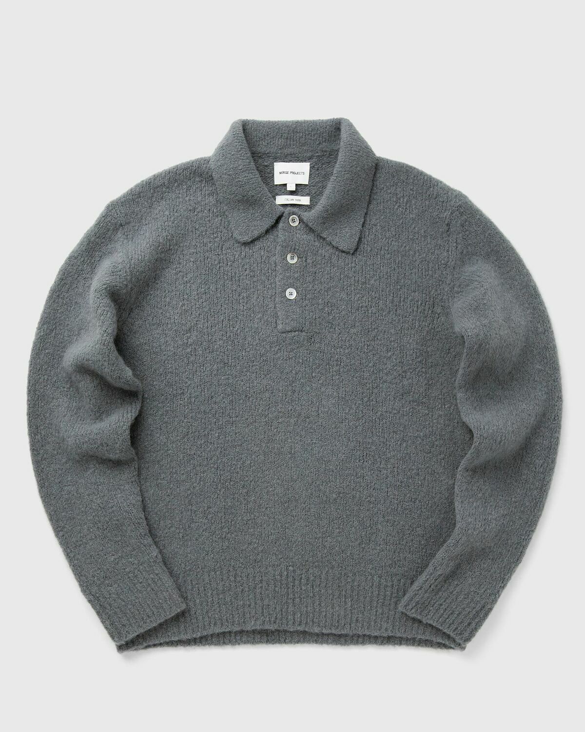Norse Projects Rasmus Relaxed Brushed Polo Grey Pullovers Norse