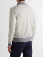 Canali - Slim-Fit Wool Half-Zip Sweater - Neutrals
