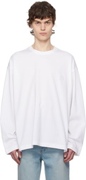 WOOYOUNGMI White Flower Back Logo Long Sleeve T-shirt