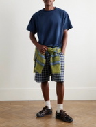 The Elder Statesman - Sunbleached Cotton and Cashmere-Blend Jersey T-Shirt - Blue