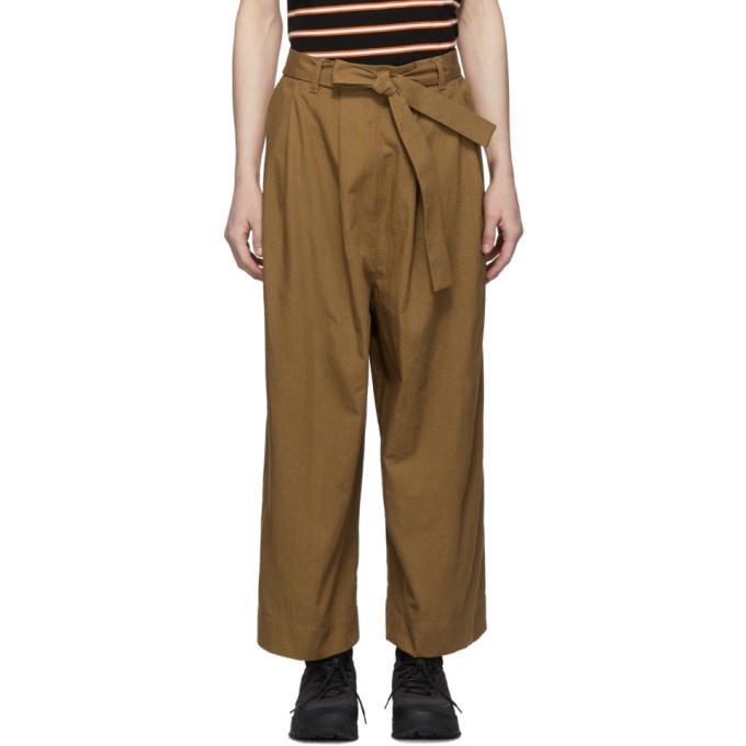Photo: Naked and Famous Denim SSENSE Exclusive Tan Wide Trousers