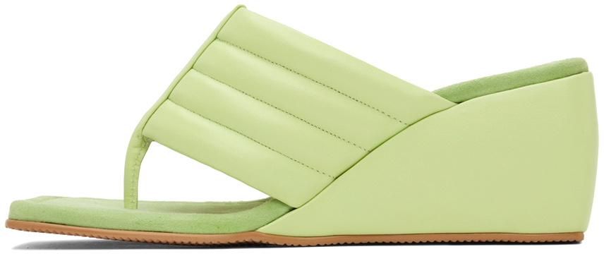 OSOI Green Wedge Wave Sandals