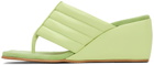 OSOI Green Wedge Wave Sandals