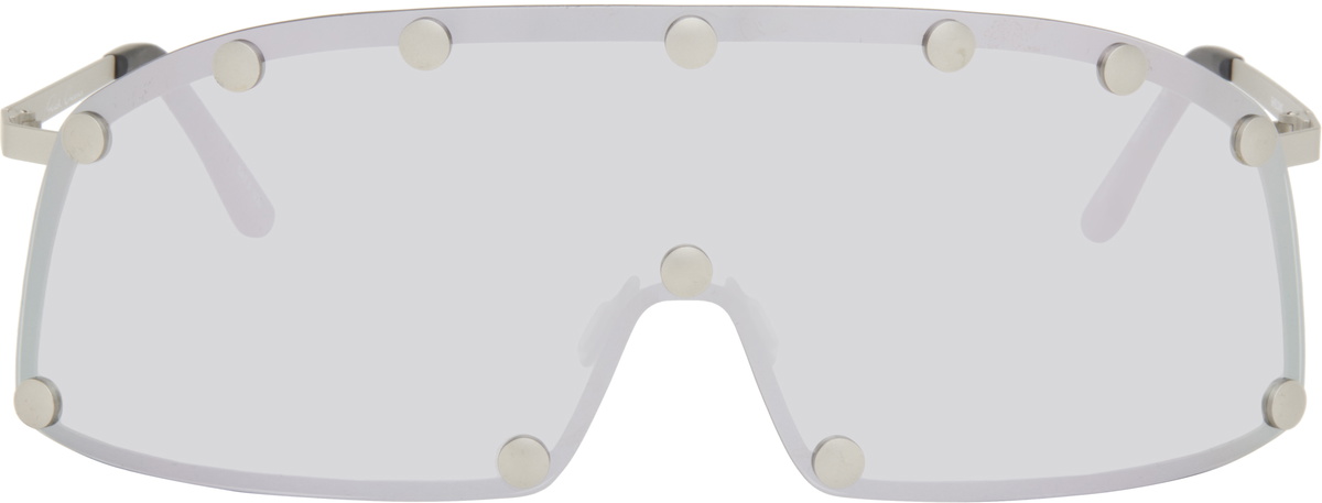 Rick Owens Silver Hollywood Shielding Sunglasses Rick Owens