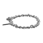 Emanuele Bicocchi SSENSE Exclusive Silver Skull Chain Bracelet