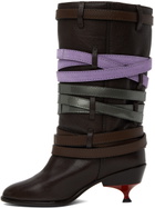 Kiko Kostadinov Brown Quad Belt Boots