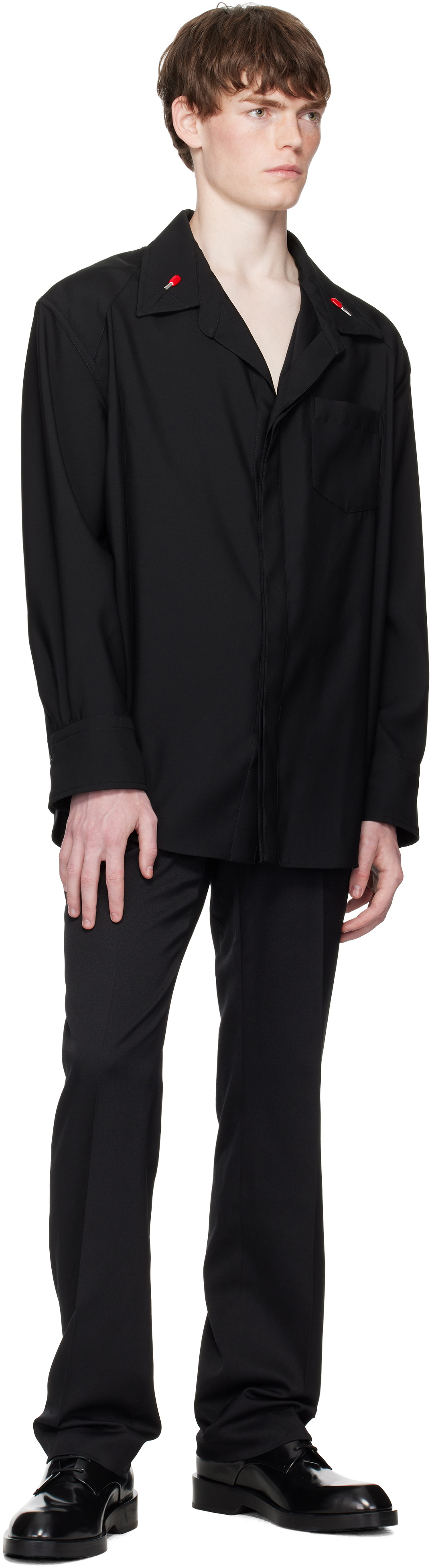 Bottega Veneta Black Light Wool Shirt