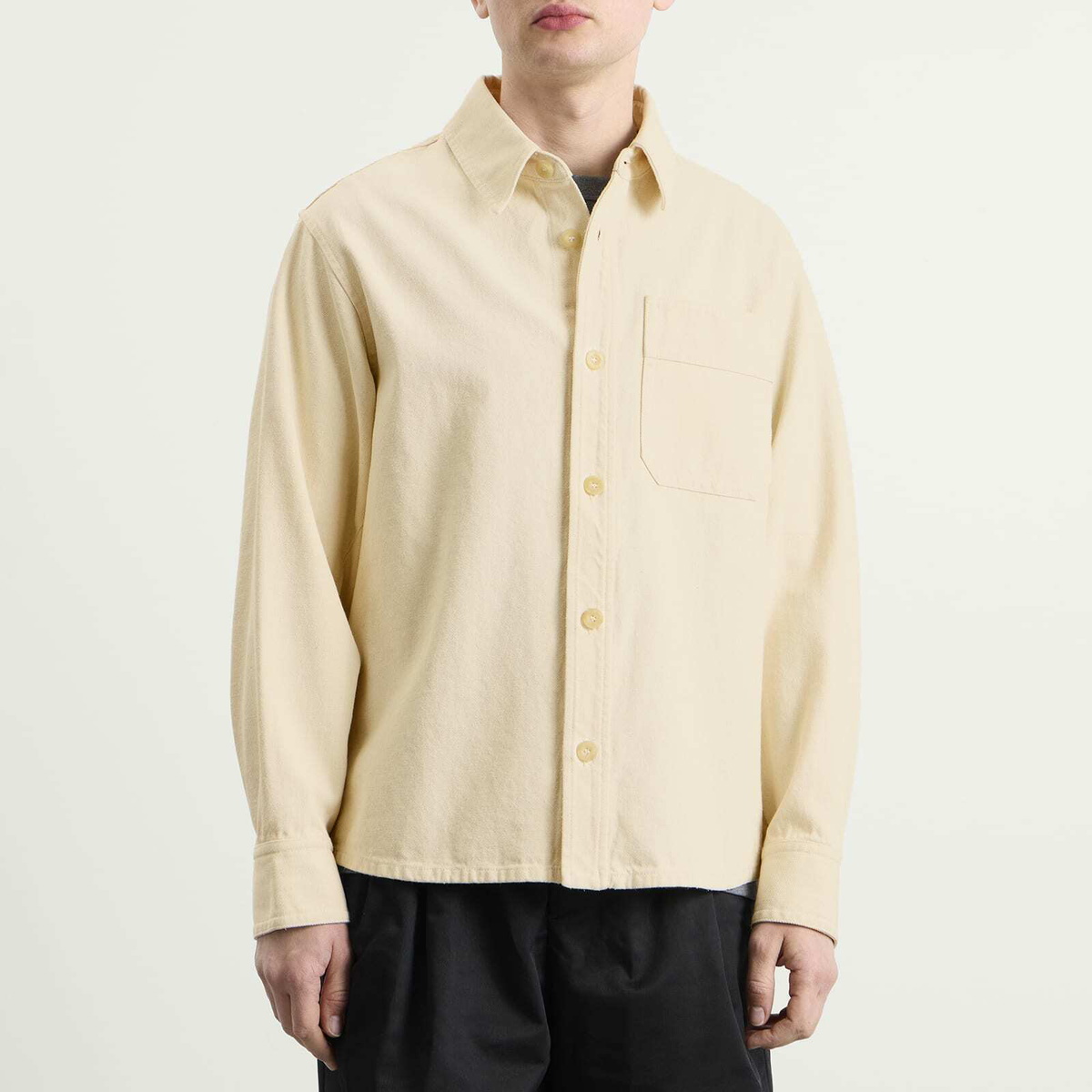 A.P.C. Men's Surchiemise Basile Logo Shirt in Off White