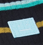 Acne Studios - Ribbed Striped Stretch Cotton-Blend Socks - Men - Navy