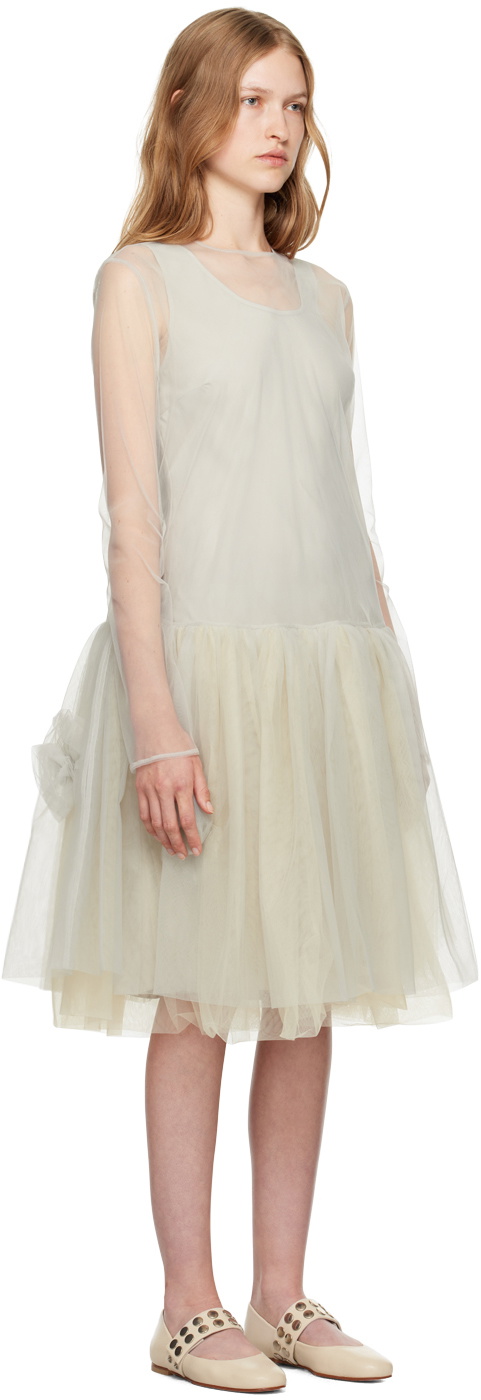 Molly Goddard Off-White Raquel Midi Dress