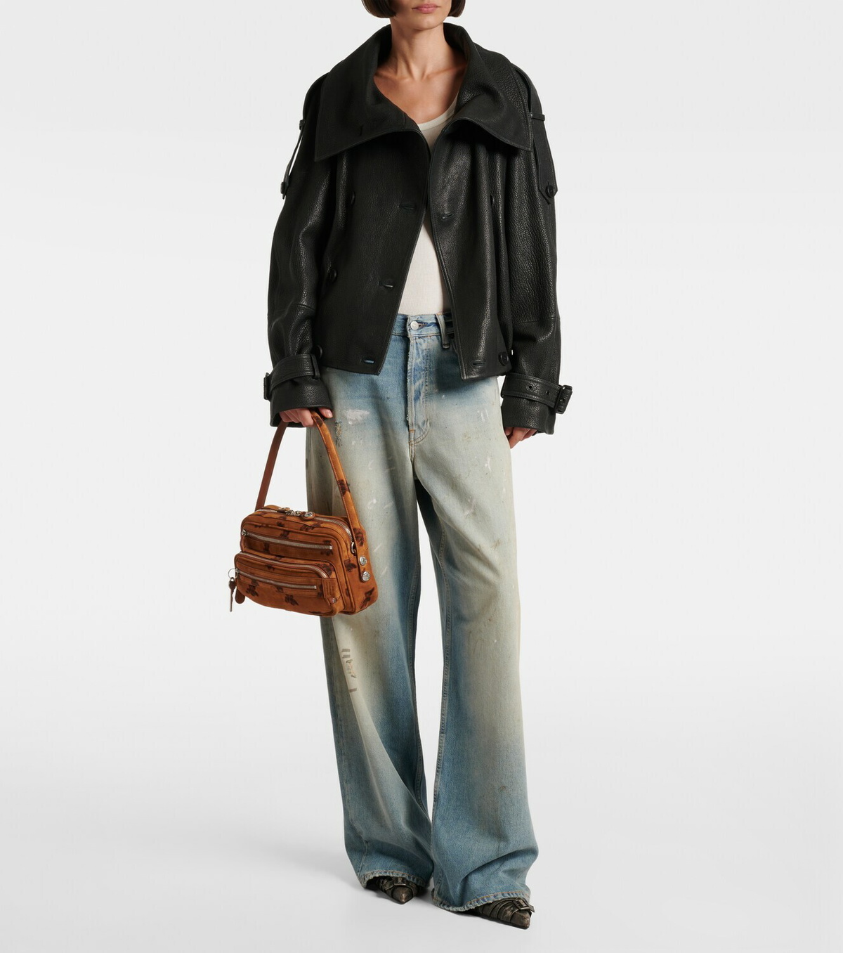 Acne Studios Double-breasted leather jacket