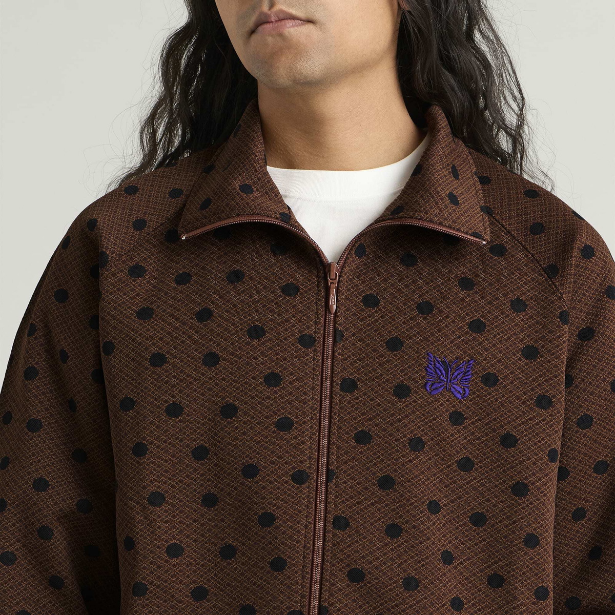 Needles Men's Poly Jacquard Track Jacket in Polka Dot