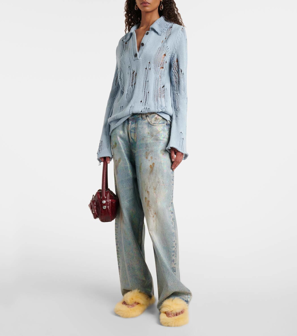 Acne Studios Shearling thong sandals