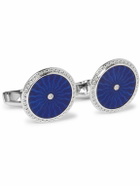 DEAKIN & FRANCIS - 18-Karat White Gold, Diamond and Enamel Cufflinks