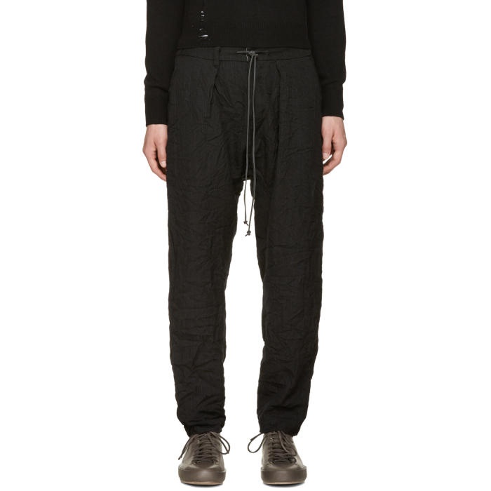 Photo: Attachment Black Wrinkled Pinstripe Trousers