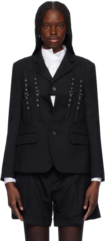 Photo: Noir Kei Ninomiya Black Wool Oxford Blazer