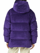 MC2 Saint Barth Woman Purple Corduroy Down Padded Jacket With Hoodie