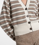 Brunello Cucinelli Striped cotton-blend cardigan
