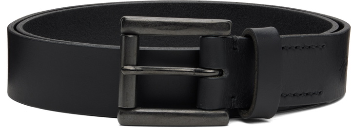 Photo: YOHJI YAMAMOTO Black Matt Soft Leather 30mm Plain Belt