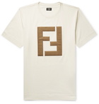 Fendi - Logo-Appliquéd Cotton-Jersey T-Shirt - Men - White