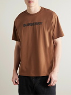 Burberry - Logo-Print Cotton-Jersey T-Shirt - Brown