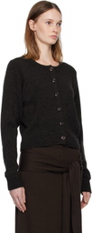 LEMAIRE Brown Ribbed Cardigan