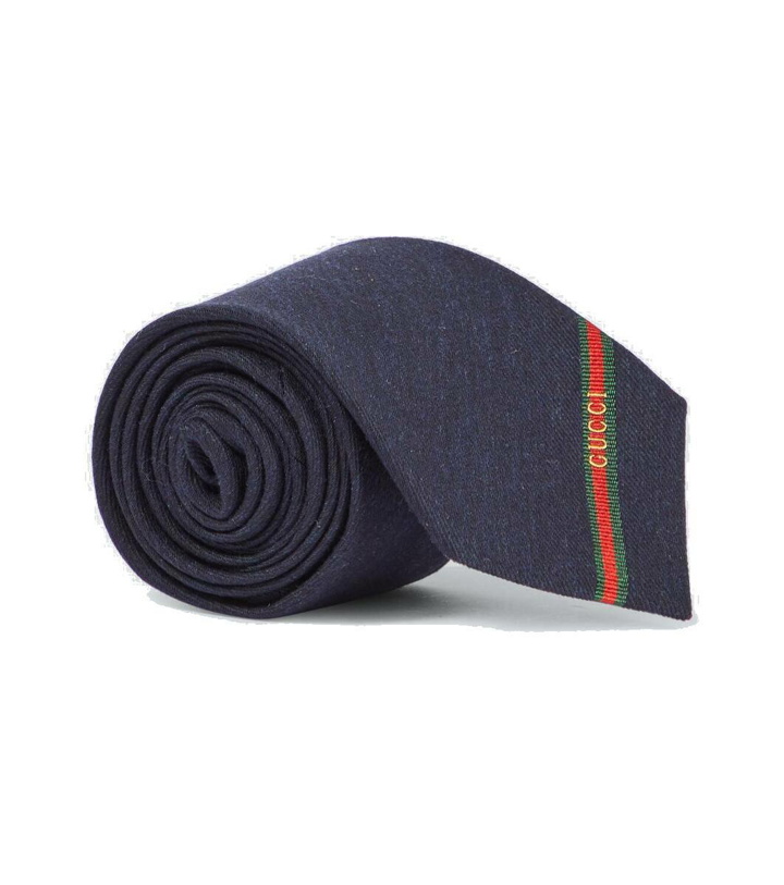 Photo: Gucci Logo silk and wool-blend tie