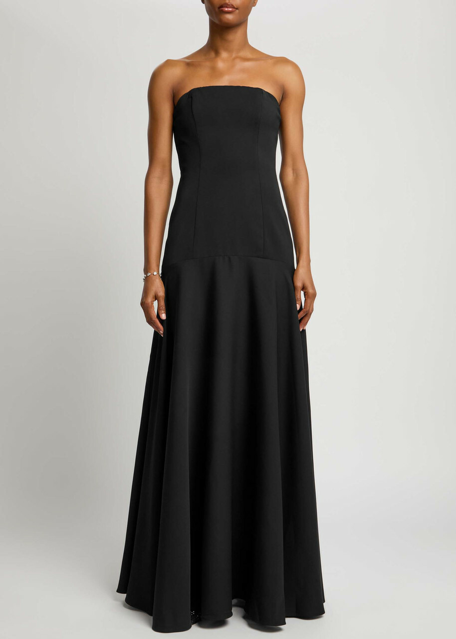 Odd Muse Ultimate Muse Strapless Twill Maxi Dress Black Odd Muse
