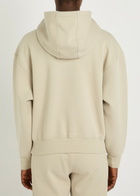Adidas X Stella Mccartney Hooded Half-zip Cotton-blend Sweatshirt Beige