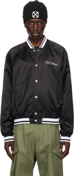 Off-White Black College Satin Bomber Jacket