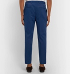 Hugo Boss - Blue Paco Cropped Slim-Fit Twill Trousers - Navy