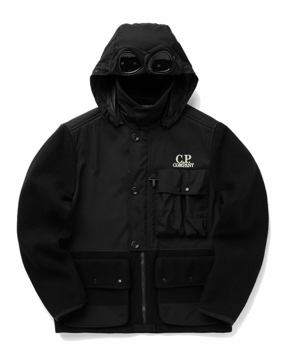 Photo: C.P. Company C.P. Duffel Mixed Goggle Jacket Black - Mens - Fleece Jackets